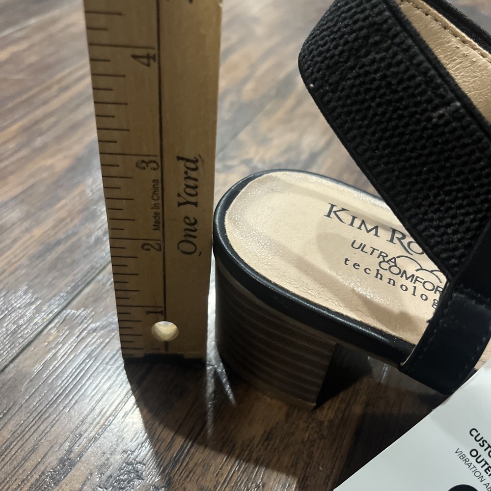 Kim Rogers Black Sandals Ultra Comfort Chunky Heel Farrah Dress Shoe Womens Sz 7 - Picture 5 of 9